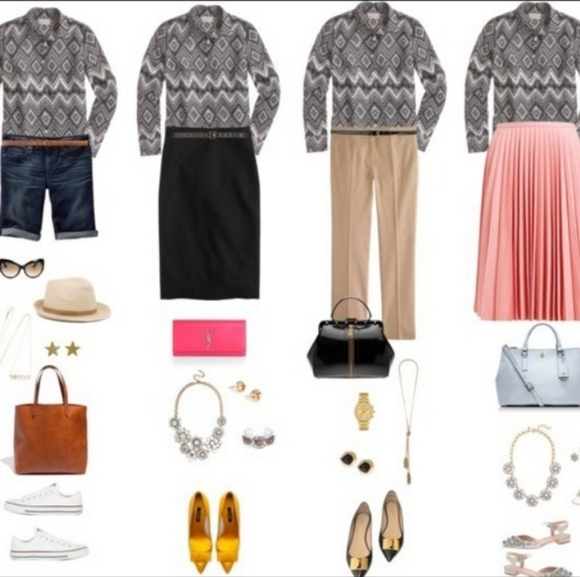 NWT J.crew Linen "boy" Button Up Shirt Aztec Diamonds Ikat | Black & white sz 2 - Picture 15 of 16